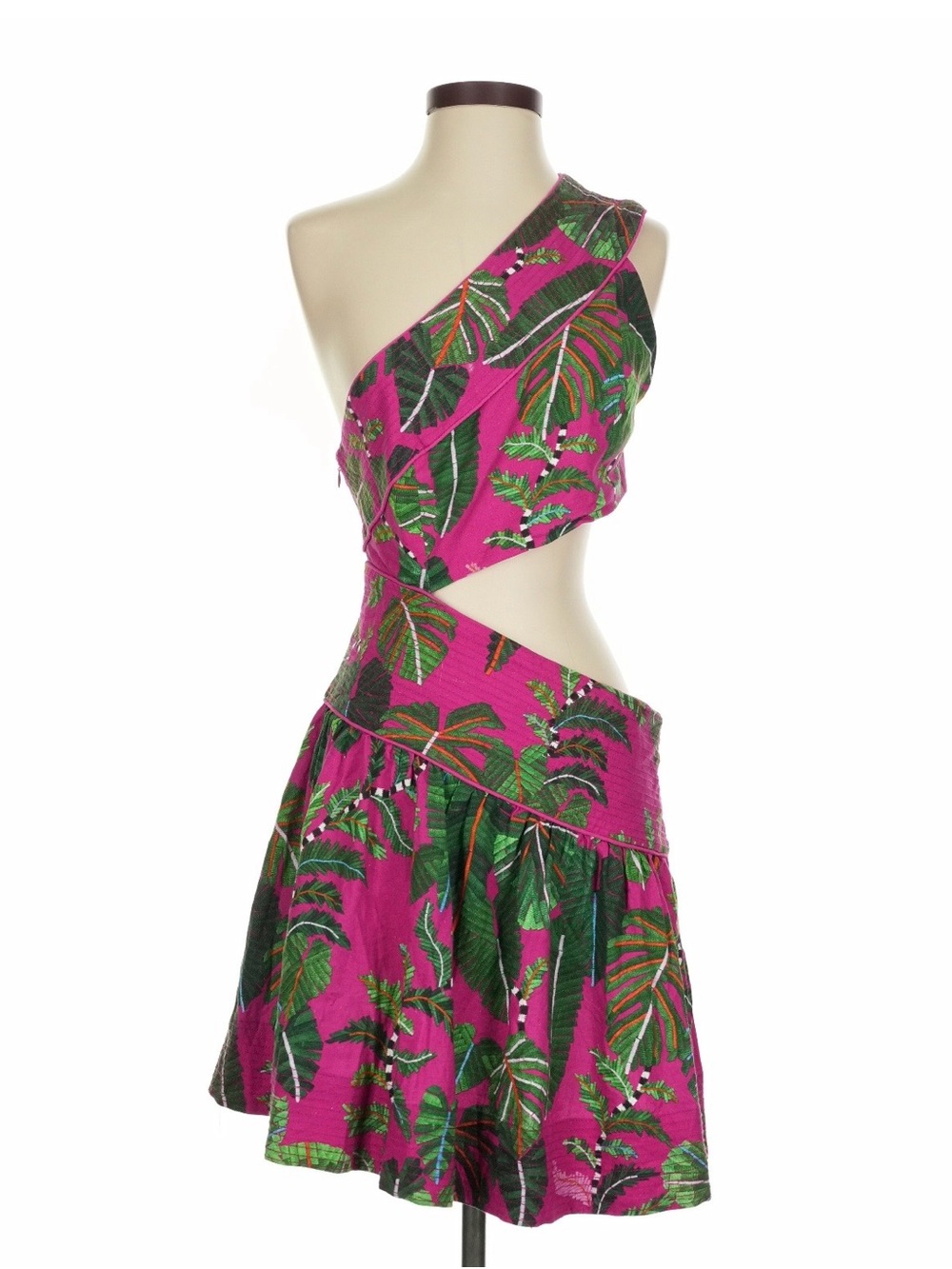 FARM Rio Tropical One-Shoulder Cutout Dress - Pink